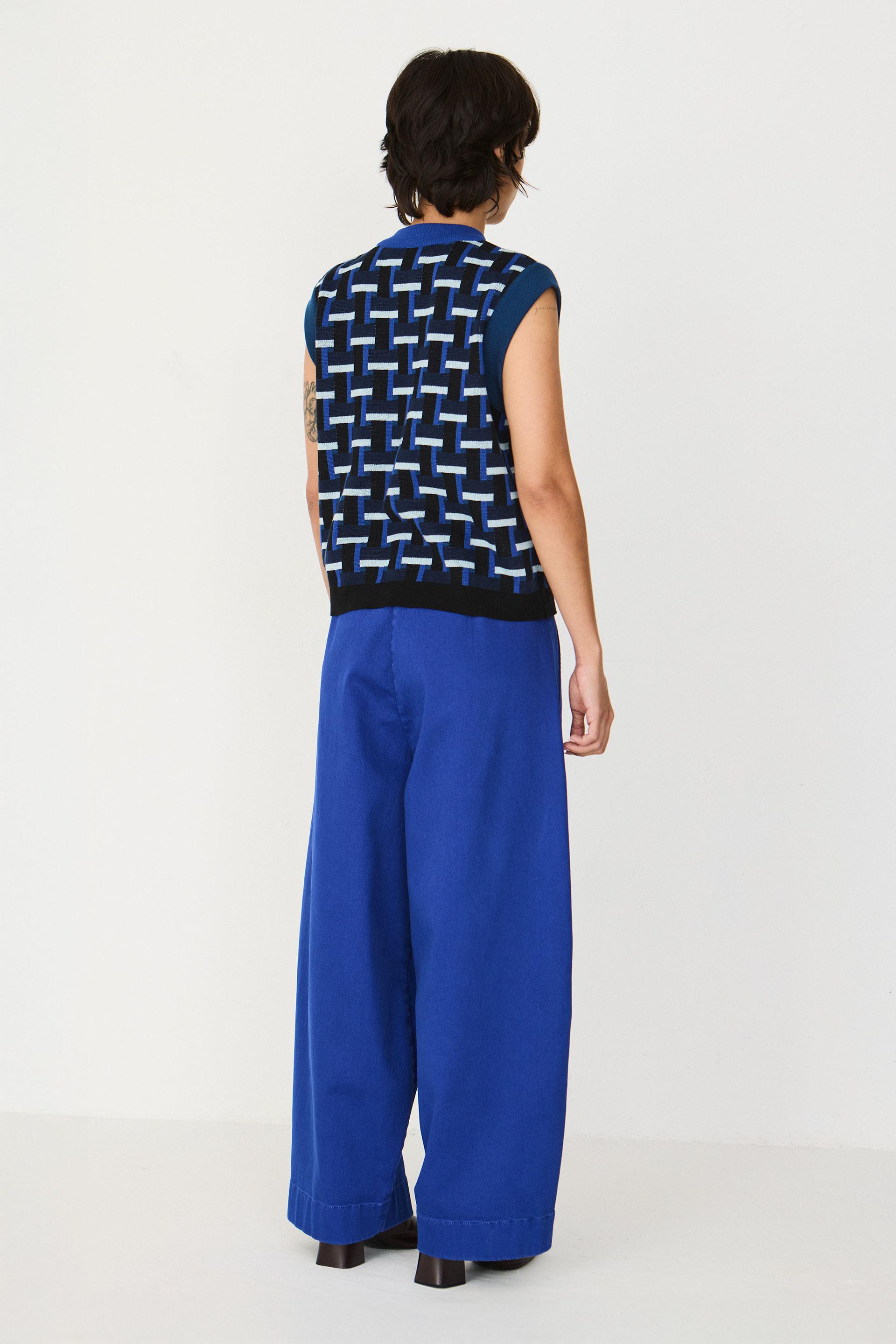 SKFK Gamitza GOTS Sweater Damen Pullunder Weste blau